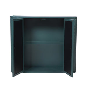 English Elm Army Green Bathroom Storage Cabinet With Mirror, 2 Doors & Open Shelf For Stylish Organization W3122P272875