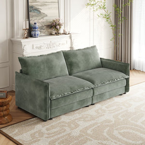 English Elm Corduroy Loveseat Sofa Couch - Cozy 2-Seat Upholstered Design With Deep Cushions & 2 Pillows W834S00412
