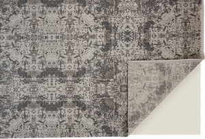 Homeroots 3' X 5' Ivory Taupe And Gray Abstract Power Loom Distressed Area Rug With Fringe Gray Viscose 566072