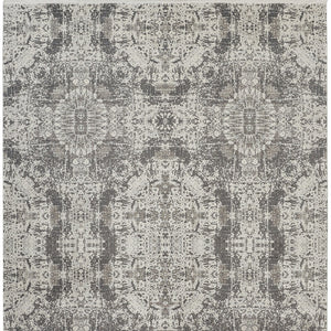 Homeroots 5' X 8' Ivory Taupe And Gray Abstract Power Loom Distressed Area Rug With Fringe Gray Viscose 566073