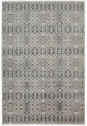 Homeroots 3' X 5' Ivory Taupe And Gray Oriental Power Loom Area Rug With Fringe Gray Viscose 566074
