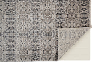 Homeroots 5' X 8' Ivory Taupe And Gray Oriental Power Loom Area Rug With Fringe Gray Viscose 566075