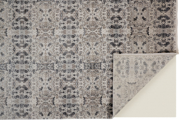 Homeroots 5' X 8' Ivory Taupe And Gray Oriental Power Loom Area Rug With Fringe Gray Viscose 566075