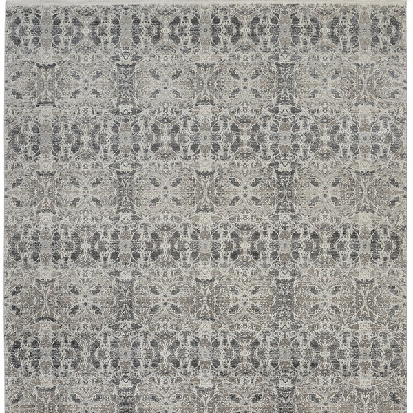 Homeroots 2' X 3' Ivory Taupe And Gray Oriental Power Loom Area Rug With Fringe Gray Viscose 566076