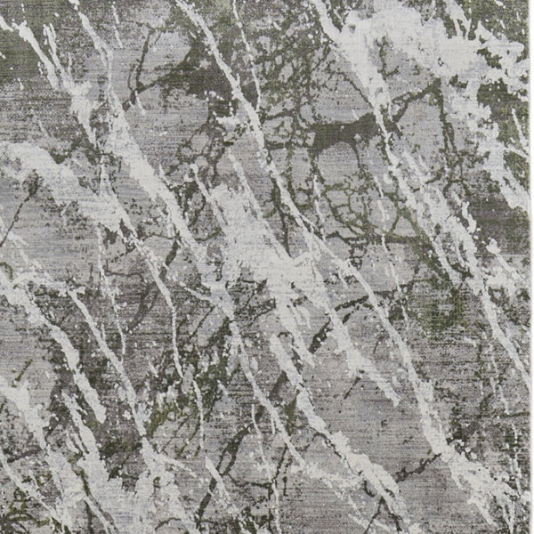 HomeRoots 3' Modern Abstract Taupe and Gray Power Loom Area Rug with Stylish Fringe for Any Room Decor 7' X 10' 566097