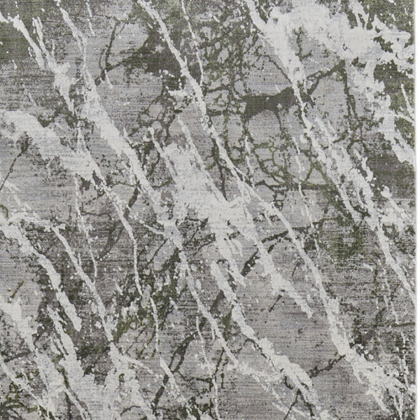 HomeRoots 3' Modern Abstract Taupe and Gray Power Loom Area Rug with Stylish Fringe for Any Room Decor 8' X 11' 566099