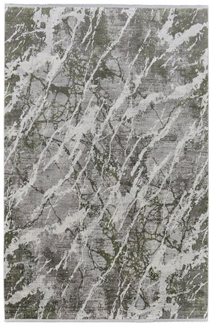 HomeRoots 3' Modern Abstract Taupe and Gray Power Loom Area Rug with Stylish Fringe for Any Room Decor 10' X 13' 566102