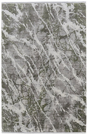 HomeRoots 3' Modern Abstract Taupe and Gray Power Loom Area Rug with Stylish Fringe for Any Room Decor 12' X 18' 566104
