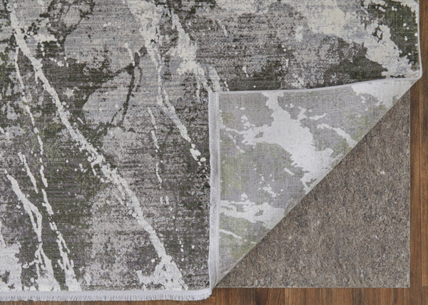 HomeRoots 3' Modern Abstract Taupe and Gray Power Loom Area Rug with Stylish Fringe for Any Room Decor 13' X 20' 566106