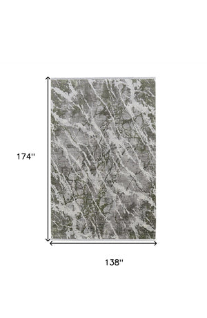 HomeRoots 3' Modern Abstract Taupe and Gray Power Loom Area Rug with Stylish Fringe for Any Room Decor 12' X 15' 566108