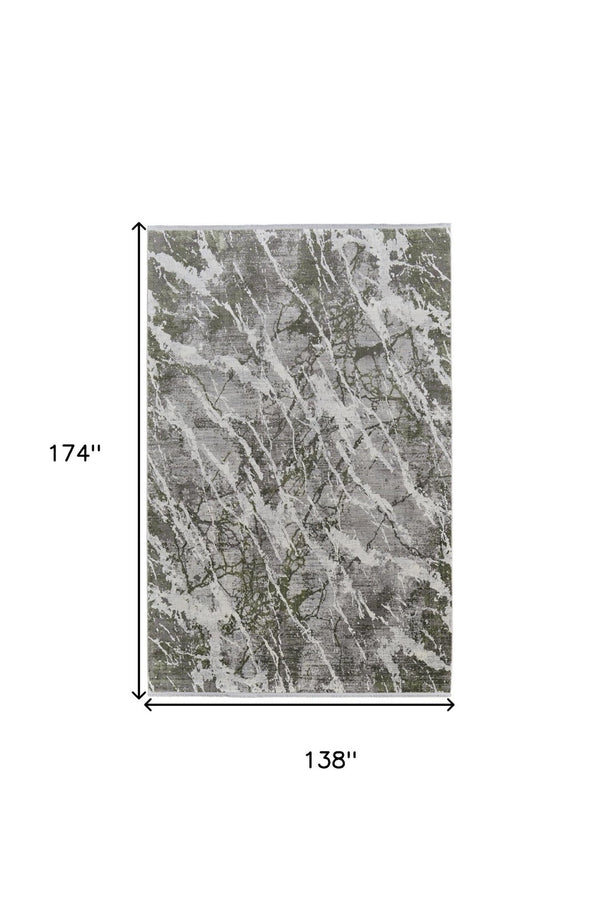 HomeRoots 3' Modern Abstract Taupe and Gray Power Loom Area Rug with Stylish Fringe for Any Room Decor 12' X 15' 566108