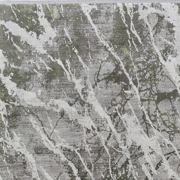 HomeRoots 3' Modern Abstract Taupe and Gray Power Loom Area Rug with Stylish Fringe for Any Room Decor 2' X 3' 566110