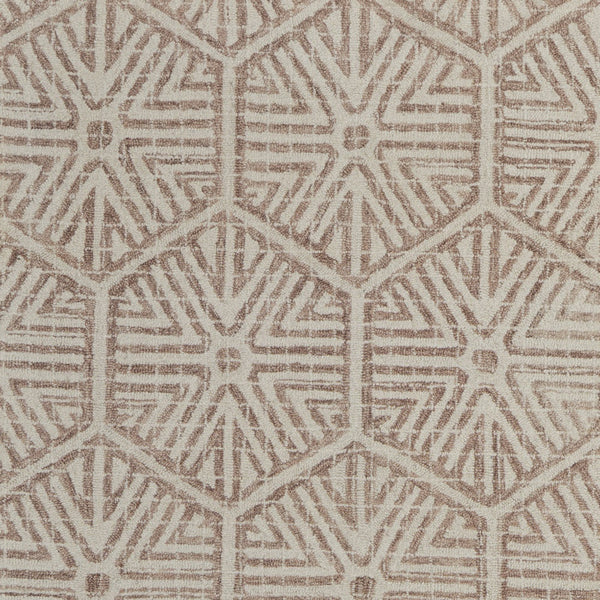Homeroots 5' X 8' Brown And Ivory Wool Geometric Hand Tufted Area Rug Ivory Wool 566112