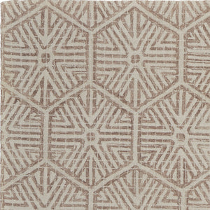 Homeroots 5' X 8' Brown And Ivory Wool Geometric Hand Tufted Area Rug Ivory Wool 566112