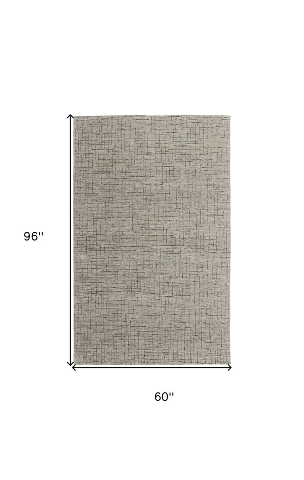 Homeroots 5' X 8' Ivory And Gray Wool Hand Tufted Distressed Area Rug Ivory Wool 566120