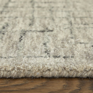 HomeRoots 5' Ivory and Gray Hand-Tufted Wool Area Rug - Distressed Design for Modern & Traditional Spaces 8' X 10' 566122