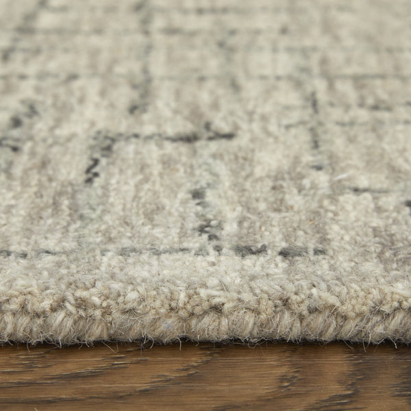 HomeRoots 5' Ivory and Gray Hand-Tufted Wool Area Rug - Distressed Design for Modern & Traditional Spaces 8' X 10' 566122