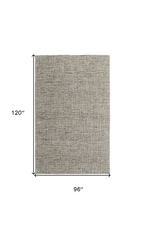 Homeroots 8' X 10' Ivory And Gray Wool Hand Tufted Distressed Area Rug Ivory Wool 566122
