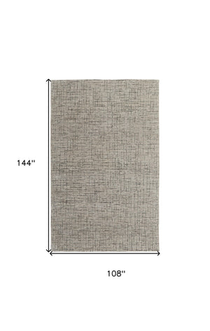 Homeroots 9' X 12' Ivory And Gray Wool Hand Tufted Distressed Area Rug Ivory Wool 566124