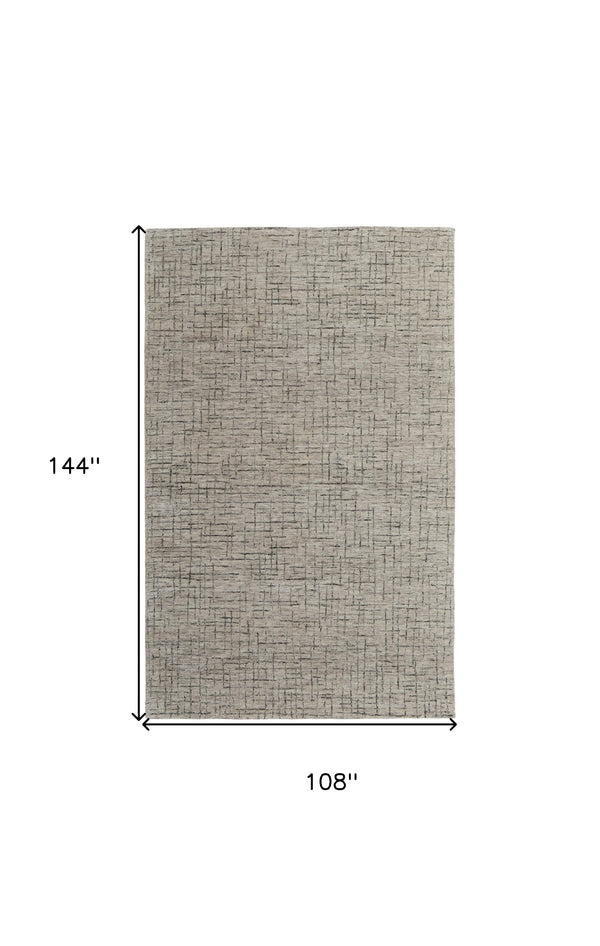 Homeroots 9' X 12' Ivory And Gray Wool Hand Tufted Distressed Area Rug Ivory Wool 566124