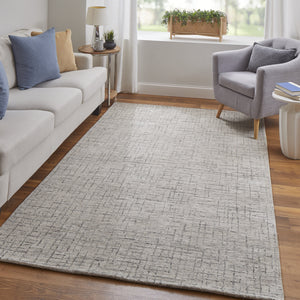 Homeroots 10' X 14' Ivory And Gray Wool Hand Tufted Distressed Area Rug Ivory Wool 566126