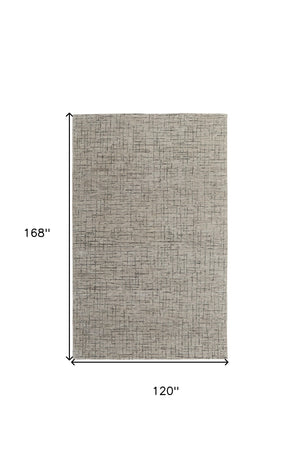 Homeroots 10' X 14' Ivory And Gray Wool Hand Tufted Distressed Area Rug Ivory Wool 566126