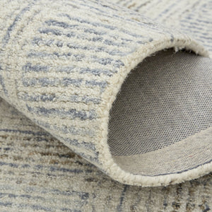 HomeRoots 10' Wool Area Rug with Ivory and Gray Geometric Pattern - Durable Hand-Tufted Design for Any Room 10' X 14' 566130