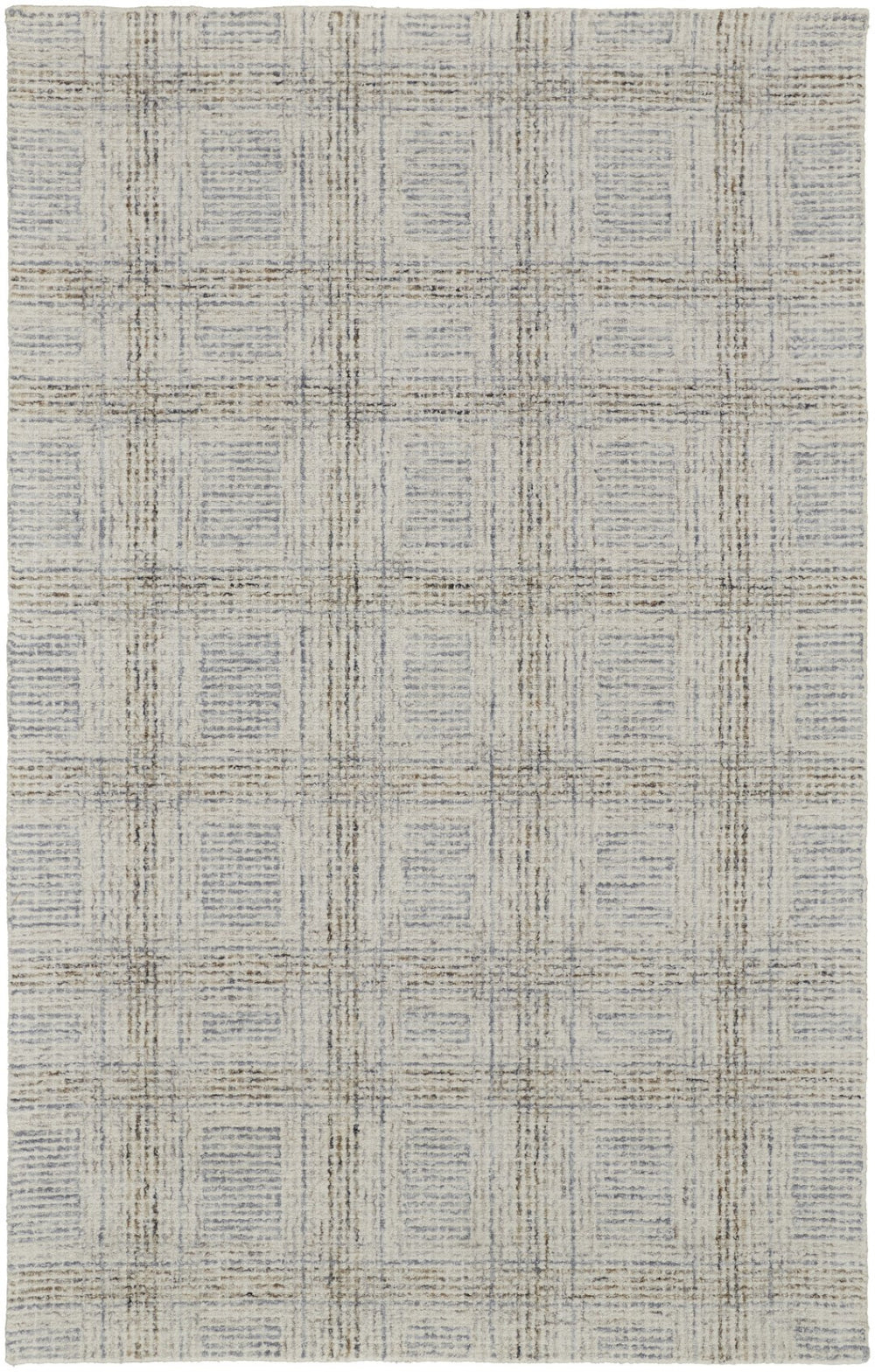 HomeRoots 10' Wool Area Rug with Ivory and Gray Geometric Pattern - Durable Hand-Tufted Design for Any Room 10' X 14' 566130