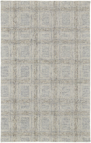 HomeRoots 10' Wool Area Rug with Ivory and Gray Geometric Pattern - Durable Hand-Tufted Design for Any Room 10' X 14' 566130