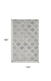 Homeroots 12' X 15' Ivory And Gray Wool Floral Hand Tufted Area Rug Blue Wool 566133