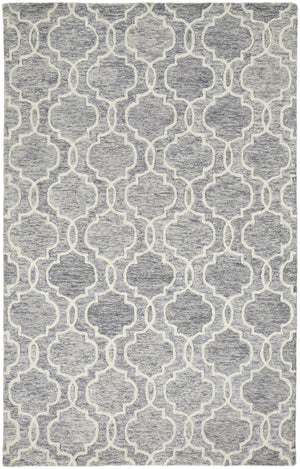 HomeRoots 10' Luxurious Ivory and Gray Wool Geometric Hand-Tufted Area Rug for Modern Living Spaces and Comfort 12' X 15' 566133