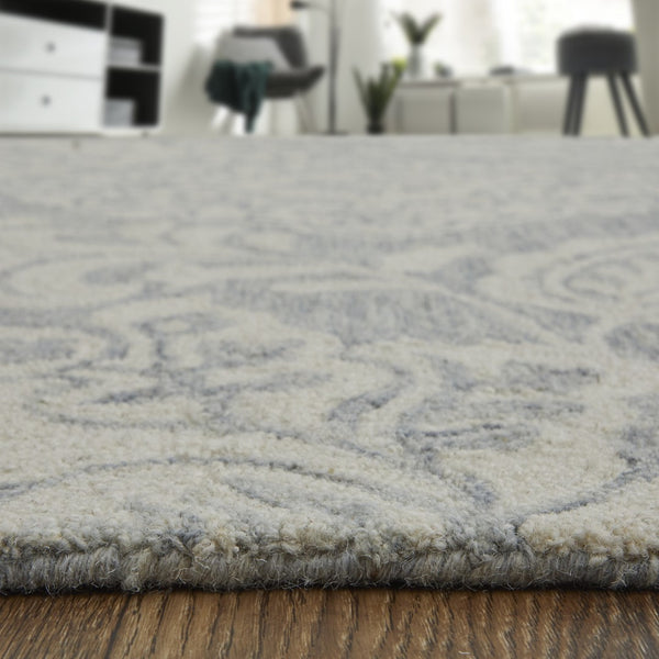HomeRoots 10' Hand-Tufted Wool Oriental Area Rug in Blue and Ivory – Timeless Elegance for Your Home Decor 10' X 14' 566136