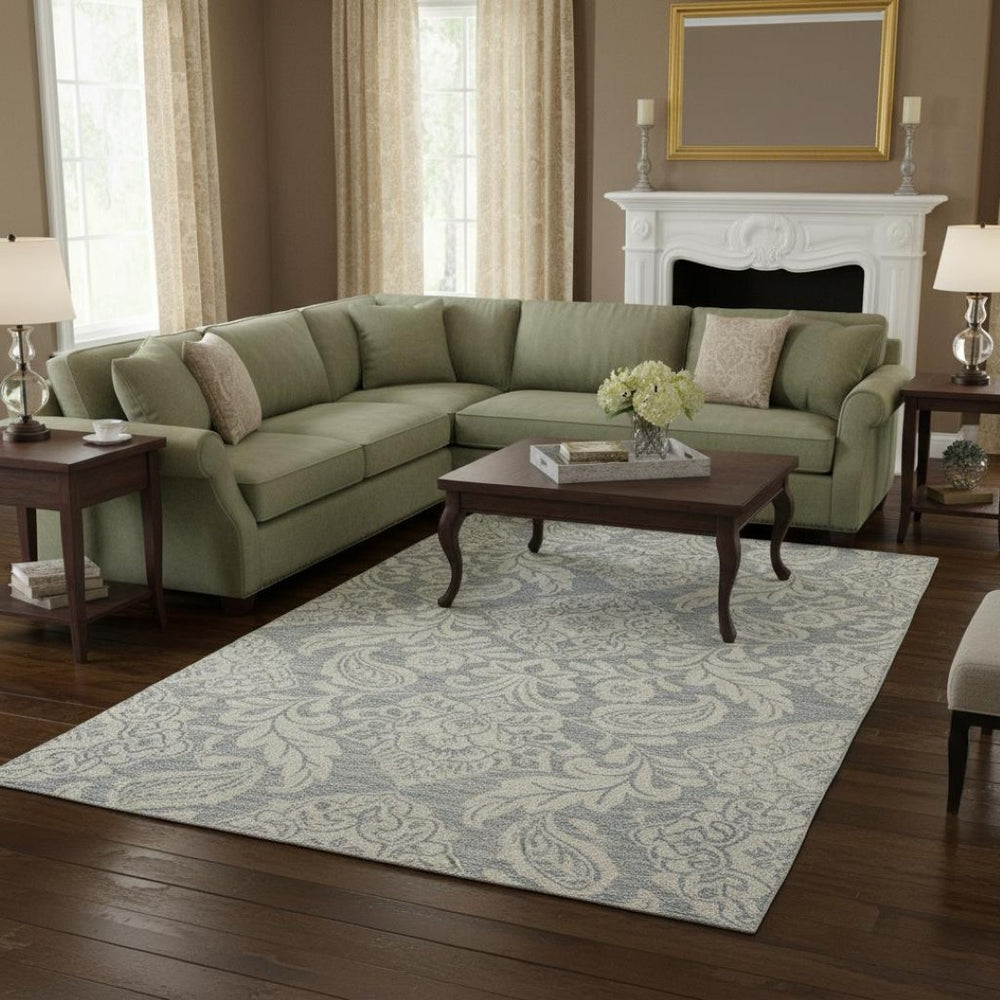 HomeRoots 10' Hand-Tufted Wool Oriental Area Rug in Blue and Ivory – Timeless Elegance for Your Home Decor 10' X 14' 566136