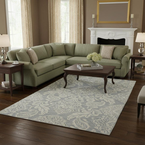 HomeRoots 10' Hand-Tufted Wool Oriental Area Rug in Blue and Ivory – Timeless Elegance for Your Home Decor 10' X 14' 566136