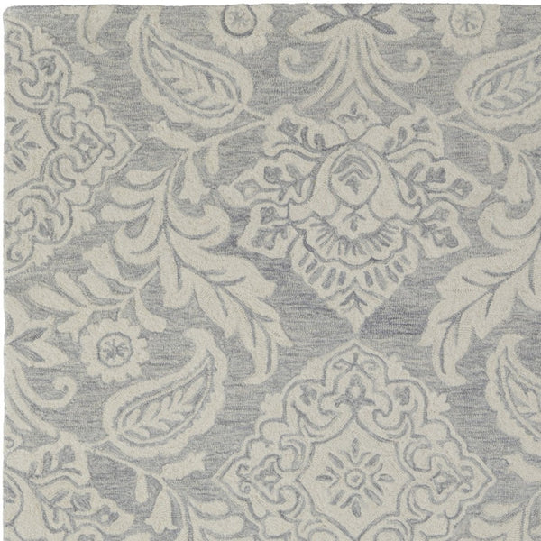 HomeRoots 10' Hand-Tufted Wool Oriental Area Rug in Blue and Ivory – Timeless Elegance for Your Home Decor 12' X 15' 566137