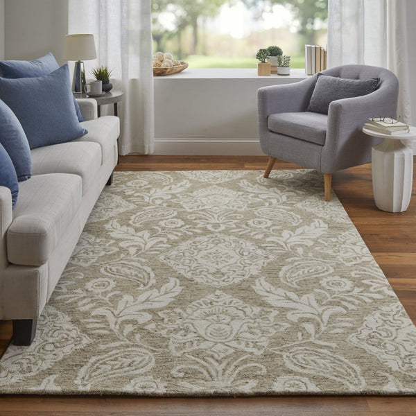 HomeRoots 10' Hand-Tufted Wool Oriental Area Rug in Blue and Ivory – Timeless Elegance for Your Home Decor 10' X 14' 566138