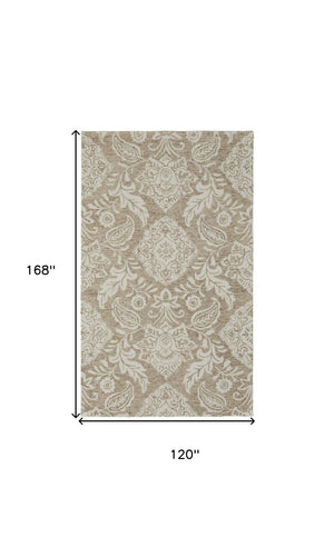 HomeRoots 10' Hand-Tufted Wool Oriental Area Rug in Blue and Ivory – Timeless Elegance for Your Home Decor 10' X 14' 566138