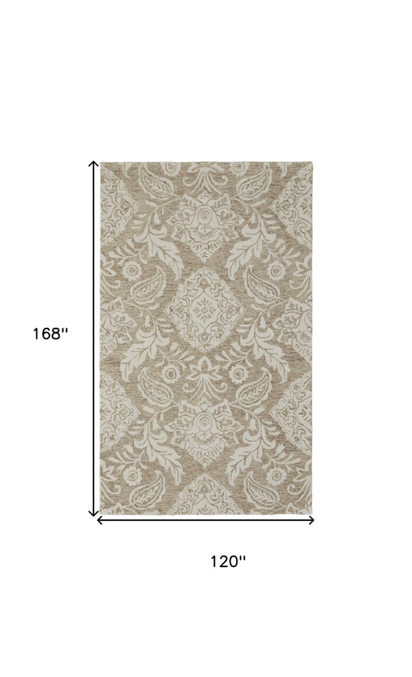 HomeRoots 10' Hand-Tufted Wool Oriental Area Rug in Blue and Ivory – Timeless Elegance for Your Home Decor 10' X 14' 566138