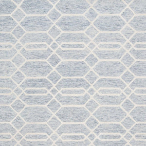 HomeRoots 10' X 14' Blue and Ivory Geometric Wool Area Rug - Hand-Tufted, Durable, Family-Friendly Style! 566140