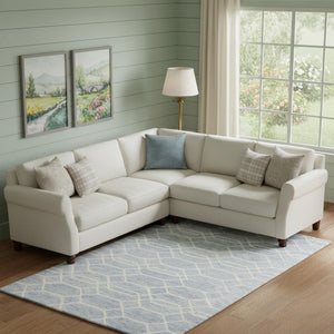 HomeRoots 12' Blue & Ivory Wool Geometric Hand-Tufted Area Rug - Luxurious, Stain-Resistant, Perfect for Large Spaces 566141