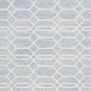 HomeRoots 12' Blue & Ivory Wool Geometric Hand-Tufted Area Rug - Luxurious, Stain-Resistant, Perfect for Large Spaces 566141