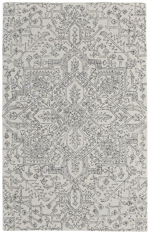 HomeRoots 10' Hand-Tufted Wool Oriental Area Rug in White and Gray - Elegant, Durable, and Stain-Resistant Design 10' X 14' 566146