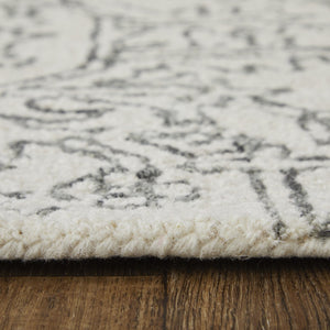 HomeRoots 10' Hand-Tufted Wool Oriental Area Rug in White and Gray - Elegant, Durable, and Stain-Resistant Design 12' X 15' 566147