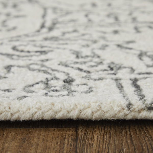 HomeRoots 10' Hand-Tufted Wool Oriental Area Rug in White and Gray - Elegant, Durable, and Stain-Resistant Design 12' X 15' 566147