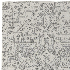 HomeRoots 10' Hand-Tufted Wool Oriental Area Rug in White and Gray - Elegant, Durable, and Stain-Resistant Design 12' X 15' 566147