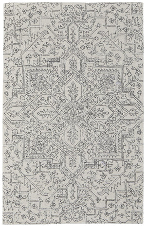 HomeRoots 10' Hand-Tufted Wool Oriental Area Rug in White and Gray - Elegant, Durable, and Stain-Resistant Design 12' X 15' 566147