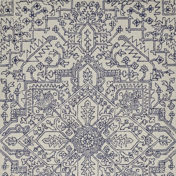 HomeRoots 10' Hand-Tufted Wool Oriental Area Rug in White and Gray - Elegant, Durable, and Stain-Resistant Design 10' X 14' 566148