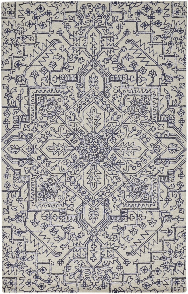 HomeRoots 10' Hand-Tufted Wool Oriental Area Rug in White and Gray - Elegant, Durable, and Stain-Resistant Design 10' X 14' 566148