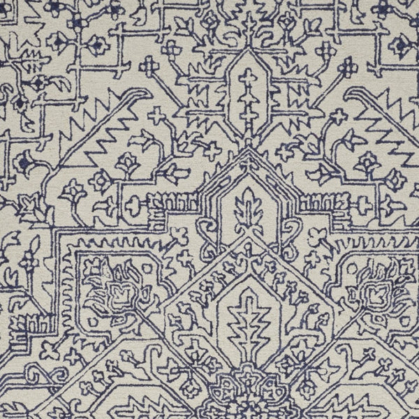 HomeRoots 10' Hand-Tufted Wool Oriental Area Rug in White and Gray - Elegant, Durable, and Stain-Resistant Design 12' X 15' 566149