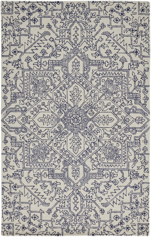 HomeRoots 10' Hand-Tufted Wool Oriental Area Rug in White and Gray - Elegant, Durable, and Stain-Resistant Design 12' X 15' 566149